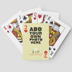 Twee van harten liefde bruiloft foto pokerkaarten