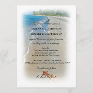 Twee van ons Ocean Love Starfish Wedding Kaart