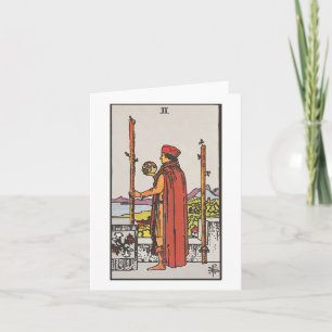 Twee van toverstokken - Rider Waite Smith tarot Kaart