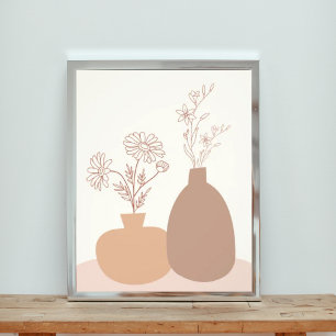 Twee vazen van Flowers: een modern Abstract Foto Afdruk