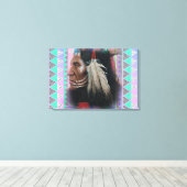 Twee veren canvas afdruk (Insitu (Houten vloer))