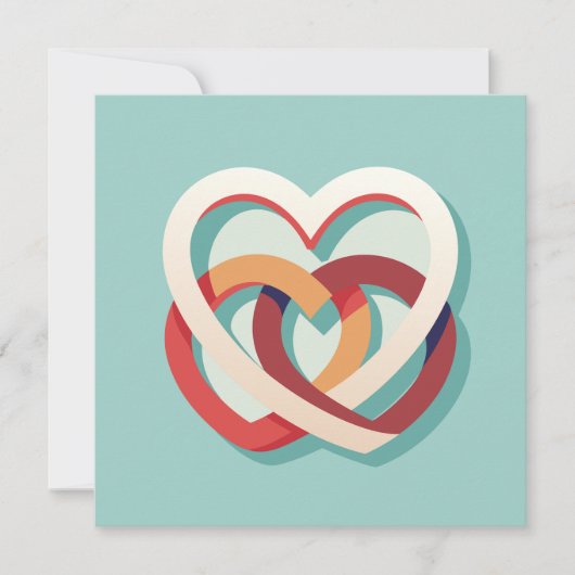 Twee verenigde harten kaart (Voorkant)