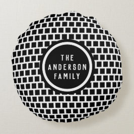 Twee verschillende zijden Modern Black en White Rond Kussen