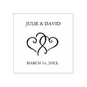 Twee verweven harten rubberstempel (Afrduk)