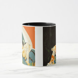 Twee Vintage Art Deco Vrouwen van S. Chompre Mok