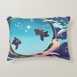 Twee vissen accent kussen