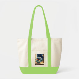 Twee vissen in een kom tote bag