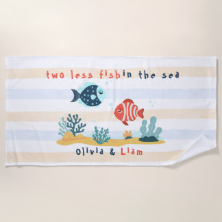 Twee vissen minder in de zee Cute badhanddoek