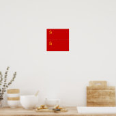 TWEE Vlag Sovjet-Unie Poster (Keuken)