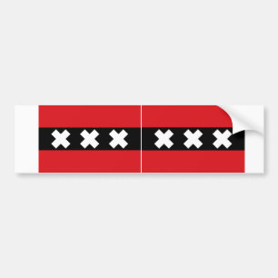 TWEE vlag van Amsterdam Bumpersticker