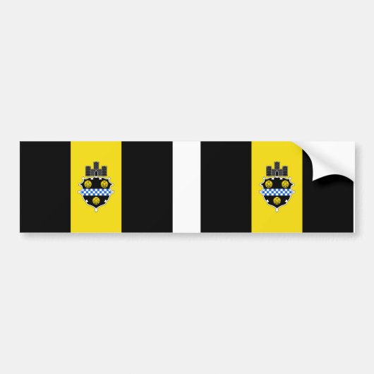 TWEE vlag van de stad Pittsburgh Bumpersticker (Voorkant)