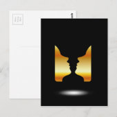 Twee vlakken zij aan zij met de illusie van een va briefkaart (Voorkant / Achterkant)