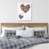 Twee vlinderharten canvas afdruk (Insitu (Slaapkamer))
