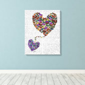 Twee vlinderharten canvas afdruk (Insitu (Houten vloer))