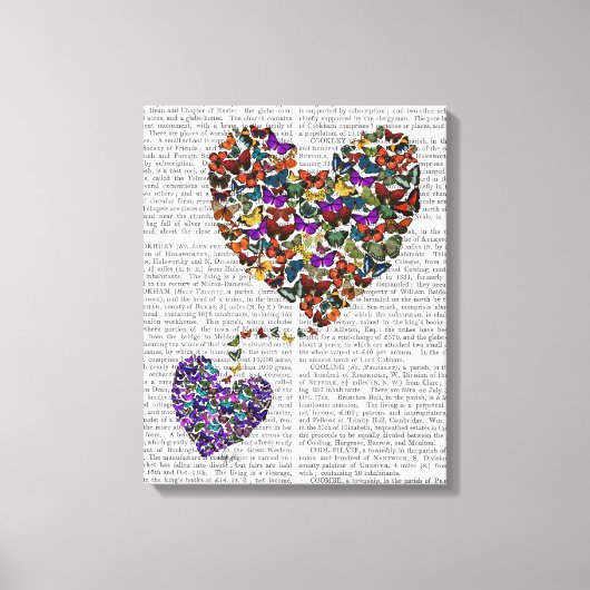 Twee vlinderharten canvas afdruk (Voorkant)