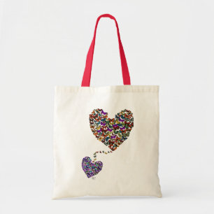 Twee vlinderharten tote bag