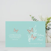 Twee vlinders aqua blauwgroen programma voor grafi (Staand voorkant)