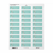 Twee vlinders blauwgroen aqua bruiloft slim antwoo etiket (Full Sheet)