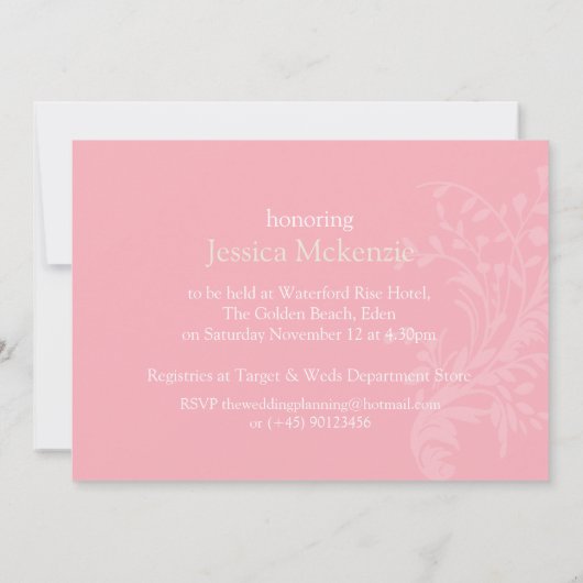 Twee vlinders grafische bruids douche uitnodiging (Achterkant)