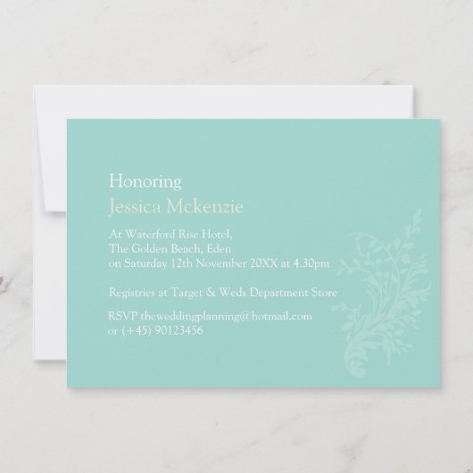 Twee vlinders grafische bruids douche uitnodiging (Achterkant)