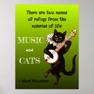 Twee Vluchtmogelijkheden Muziek Katten Schweitzer Poster