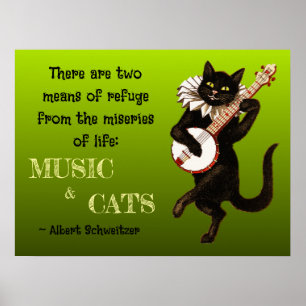 Twee Vluchtroutes Muziek Katten Schweitzer Poster