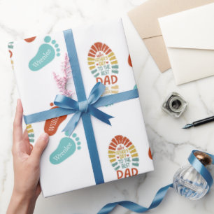 Twee voetstappen Vaderdag-cadeauverpakking Cadeaupapier