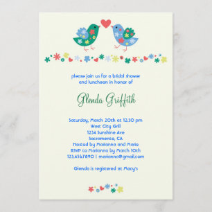 Twee vogelgridal Shower Invitation Kaart