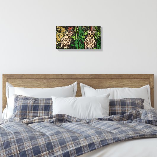 Twee vogels artistieke canvas print (Insitu (Slaapkamer))