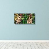 Twee vogels artistieke canvas print (Insitu (Houten vloer))