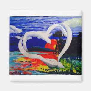 Twee vogels concept magneet