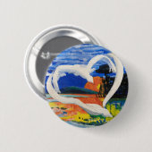 Twee vogels concept ronde button 5,7 cm (Voorkant /achterkant)