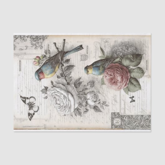 Twee Vogels  Decoupage Tissuepapier (Voorkant)