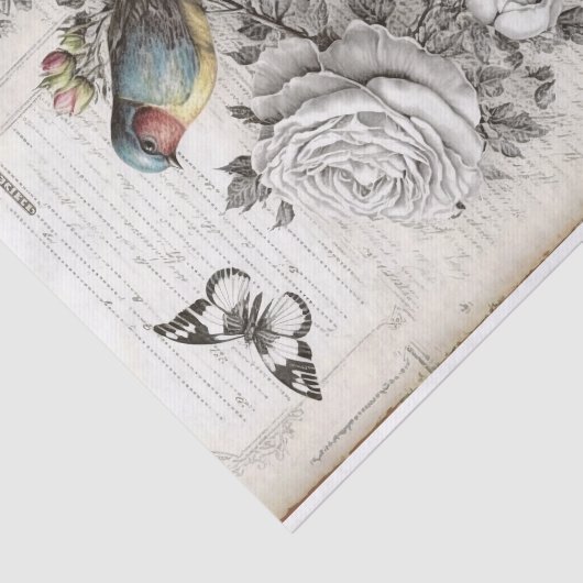 Twee Vogels Decoupage Tissuepapier (Detail)