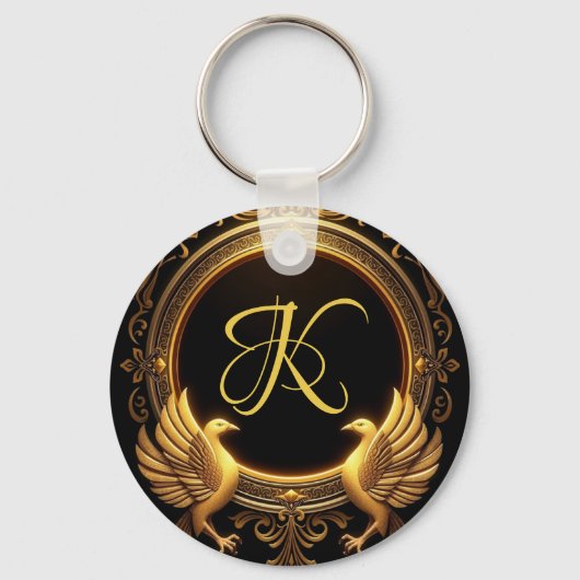 Twee vogels gepersonaliseerde Sleutelhanger (Voorkant)