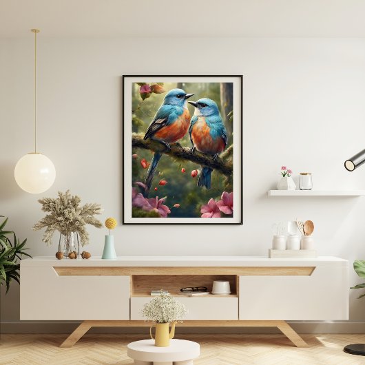 Twee Vogels in Liefde Fotoprint Foto Afdruk