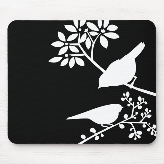 Twee vogels Mousepad Muismat (Voorkant)