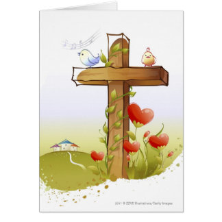 Twee vogels op een kruis