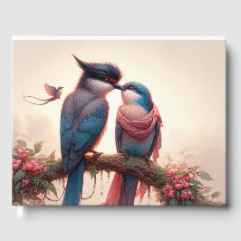 Twee vogels platte bedankkaart gastenboek