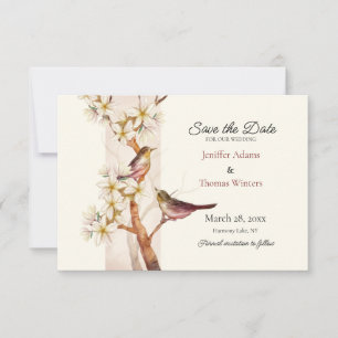 Twee Vogels Save The Date Kaart