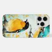 Twee vogels zittend op boomtak iPhone hoesje (Achterkant horizontaal)