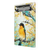Twee vogels zittend op boomtak mini klembord (Angled2)