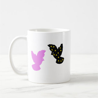 Twee Vogels Zodiac Mok • Tweeling Hemelse Silhouet
