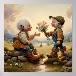 Twee volwassen Munchkin-personages met  charme Poster