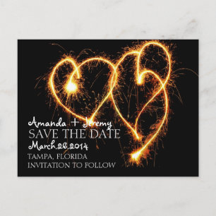 Twee vonkende harten Save The Date Aankondigingskaart