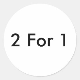Twee voor één ronde sticker
