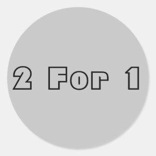Twee voor één ronde sticker