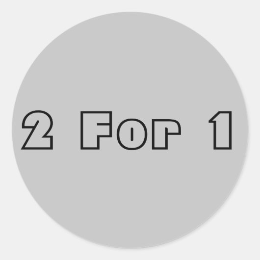 Twee voor één ronde sticker (Voorkant)