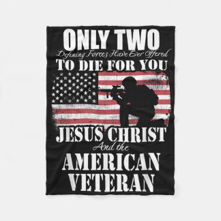 Twee voor jou, Jezus en Amerikaans Veteraan Memori Fleece Deken