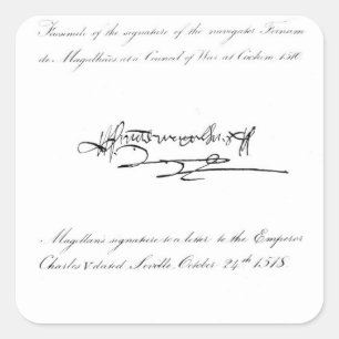 Twee Voorbeelden van de Handtekening Vierkante Sticker